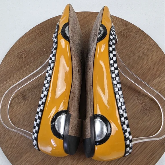 Kate Spade Yellow and White Taxi Flats - Picture 9 of 14